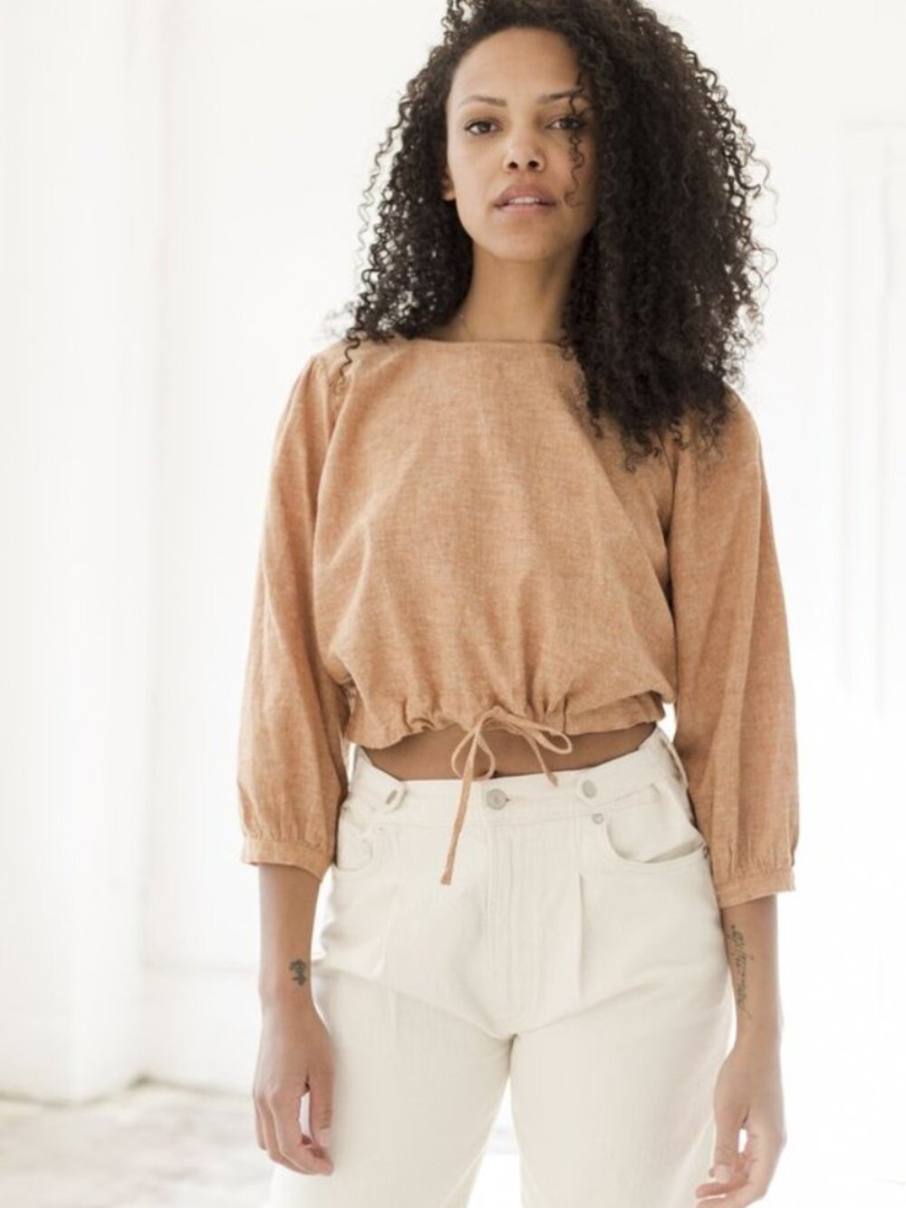 esby Marie Wrap Top in Vintage Brick 3X